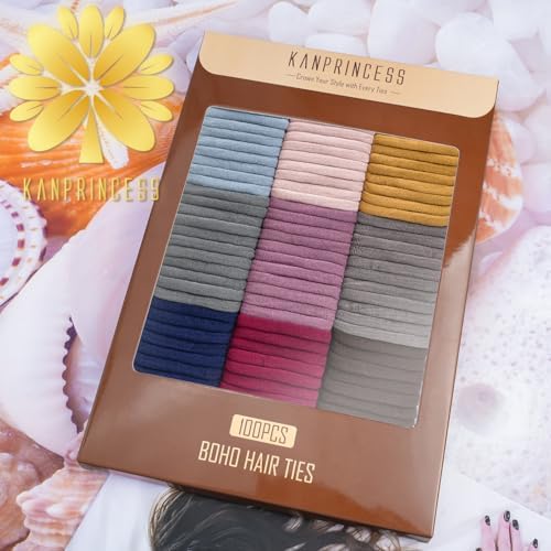Kanprincess Nylon Hair Ties, 100PCS No-Damage Soft Bands for Women - Image 7