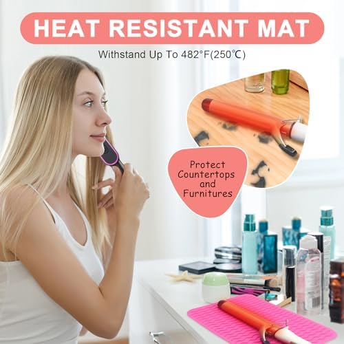 Suafrnut Plus Size Silicone Heat Resistant Mat for Hair Tools(12" x 9") - Image 2