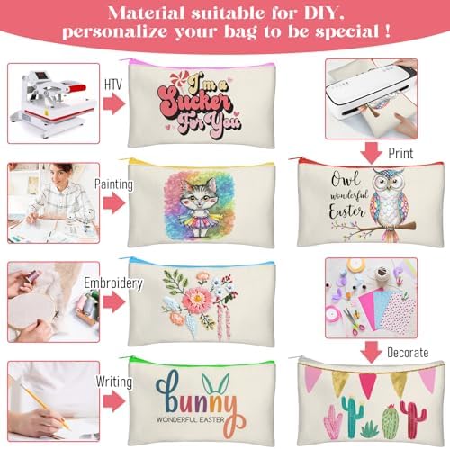 Legigo Blank Canvas Bags Zipper Pouch Makeup Bags Pencil Pouch Bulk - Image 6