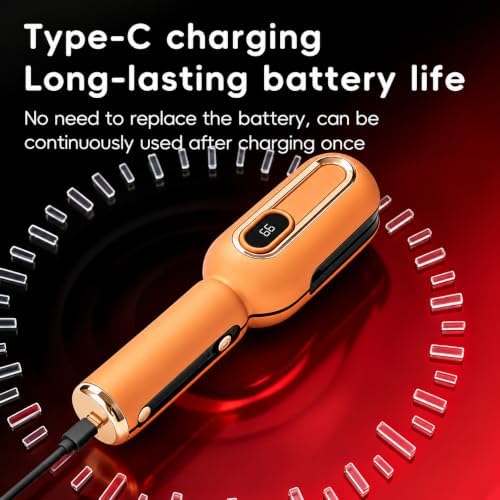 Cordless Split Ends Hair Trimmer Rechargeable with LED Light - 2H Fast Charge Hair Ends Repair Tool, Frizz Control & Damage Prevention for Silky Smooth Results, Salon Quality at Home Easy (Orange) - Image 7