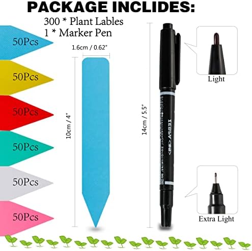 Plant Labels 300Pcs 4" Plastic Name Tags for Seedlings (Mix-Color) - Image 2