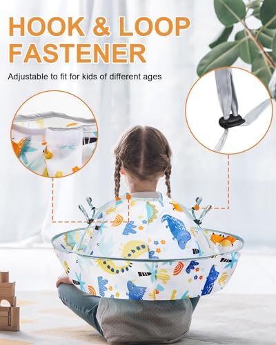 Lictin Haircut Capes Umbrella for Kids - Hair Cutting Haircut Cape Kids Waterproof Foldable Adjustment - Image 5