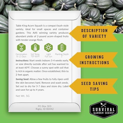 Acorn Squash Seeds for Planting – Survival Garden Seeds (1 Pack) - Image 2