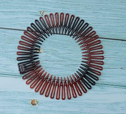 4 Pcs Circular Stretch Comb Plastic Circle Headband (Round-Multi Color) - Image 2