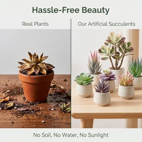 18 Pcs Artificial Succulent Plants Unpotted Premium Fake Plants Double Flocked Succulents Realistic Textured Faux Succulents DIY Floral Decor for Home Garden Arrangement Office Party Indoor Outdoor - Image 2