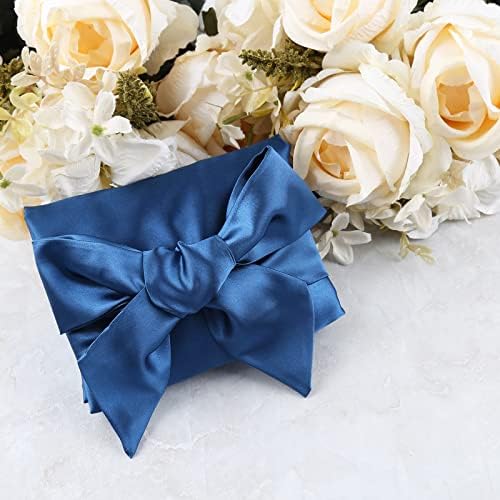 Extra Large Satin Bonnet Sleep Cap for Women, Double Layer Silky Hair Bonnet with Tie Band for Braids/Curly/Long Hair - Royal Blue - Image 2