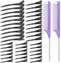MORGLES 70Pcs Hair Clips Black with 2 Rat Tail Combs & Case for Styling by Morgles