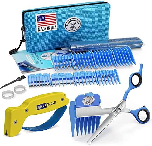 Calming Clipper® - The Silent, Gentle Haircutting Kit for Children with Autism and Sensory Sensitivity - Includes Barber Cape (21pcs RH + Sharpener) by Calming+Clipper