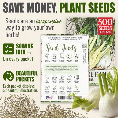 Seed Needs Florence Fennel Seeds to Plant an Herb Garden - 5 Packs - Image 3