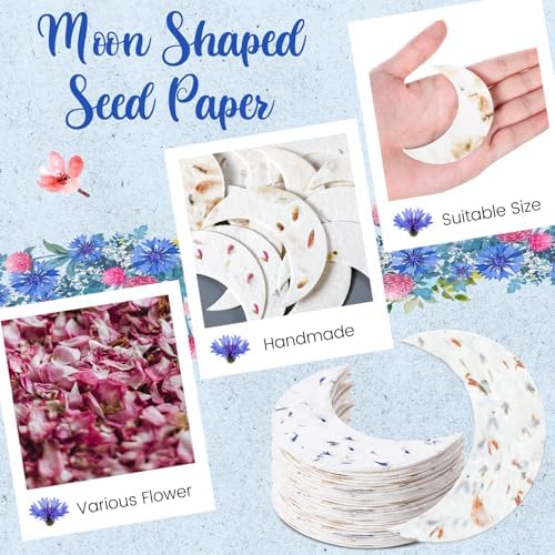 Dunzoom 50 Pcs Plantable Seed Paper Tags Wildflower,Moon - Image 4