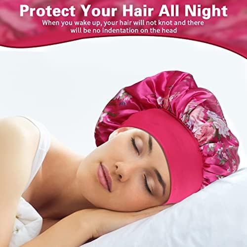 ROYBENS 4PCS Bonnets for Women for Curly Hair, Satin Bonnet for Sleeping - Image 6