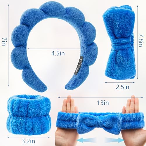 Ztomine Headbands for Women - Spa Headband and Wristband Set - Headband for Washing Face,Facial Mask,Makeup and Skin Care,Gifts for Women and Teen Girl Gifts Trendy Stuff - Image 2