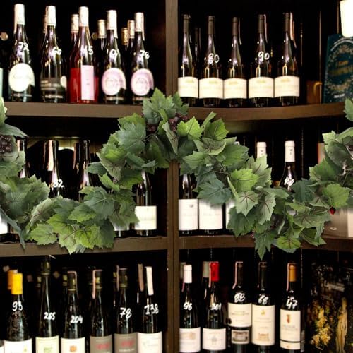 Artificial Grape Leaf Garland Vine Plant, 13 ft, Dark Green - Image 6
