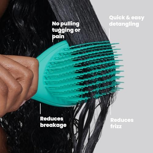 Tangle Teezer Ultimate Detangler Curly Hair Brush, 3C to 4C, Aqua Green - Image 4