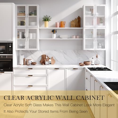Furnaza White LED Wall Storage Cabinets with Adjustable Shlelf - Image 6