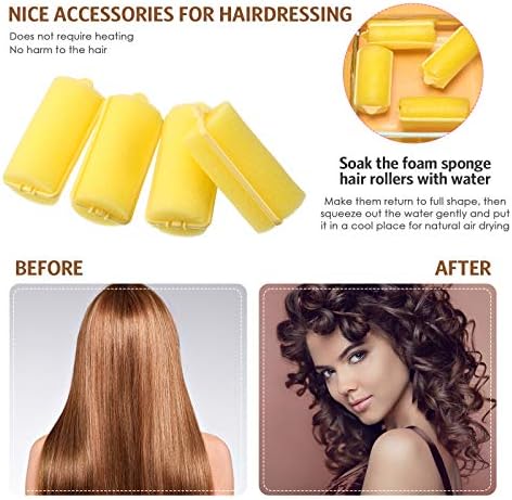 Syhood 48 Pcs Foam Hair Rollers, Sponge Rollers Bulk, Yellow, 1.18 inch - Image 5