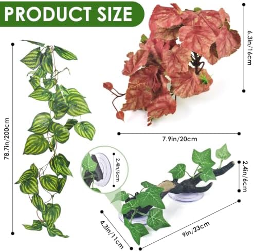 KATUMO 3PCS Reptile Plants, Terrarium Plant Artificial Decor, Fake Plant - Image 2