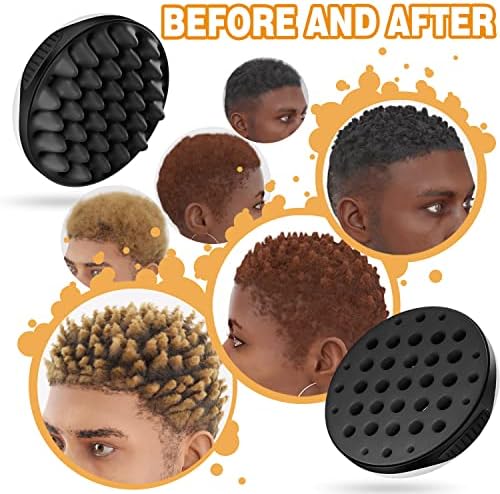 WTTORDE Silicone Twist Curl Hair Brush for Afro Waves, Detachable Two-Sided Wave Tool With Big and Small Holes for Men, Women, Short Hair, Black, 1 Pcs - Image 5