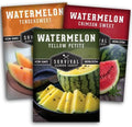 Tri-Color Watermelon Seeds for Planting - Heirloom Variety Pack by SurvivalGardenSeeds