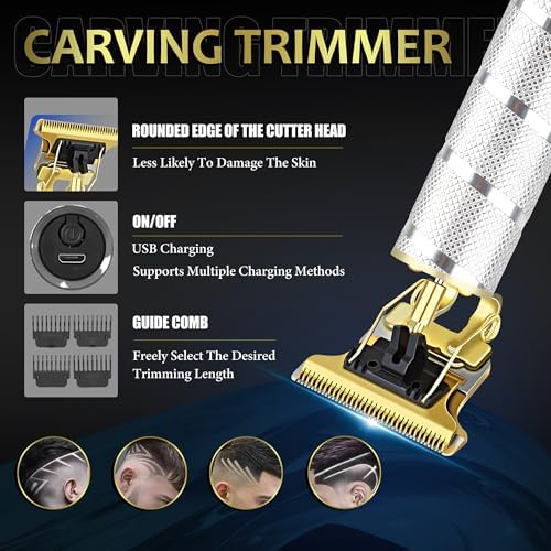 Hair Clippers for Men with LED Display, 4-in-1 Cordless Grooming Kit with Beard Trimmer, Foil Shaver & Nose Trimmer, Rechargeable Electric Hair Clipper Set for Home Barber, Personal Care & Gift - Image 5
