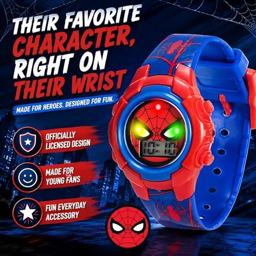 Marvel Spider-Man Kids Watches – Digital Display, Interactive Features, Adjustable Strap, Vibrant Spider-Man Graphics, Durable for Active Kids - Image 3