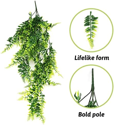 Reptile Plants, Terrarium Hanging Plant Vines Artificial Leaves Reptile Hide, Leopard Gecko Tank Accessories, Terrarium Decorations for Bearded Dragon Lizard Snake Geckos Chameleon - Image 5