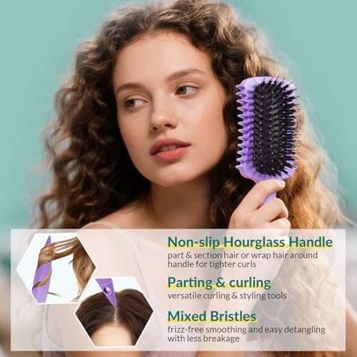Curl Defining Brush, Curly Hair Brush Products for Effortlessly Detangling Shaping and Styling Women's Men's Curls on All Wet or Dry Hair Types, Reduces Frizz - Image 4