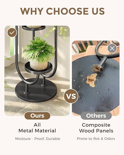 Bamworld Morden Plant Stand Metal 06,Round-4pots - Image 3