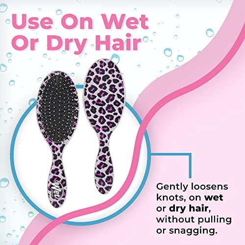 Wet Brush Original Detangler Brush - Pink Leopard, Safari - All Hair Types - Ultra-Soft Bristles Glide Through Tangles with Ease - Pain-Free Comb for Men, Women, Boys & Girls (Pack of 2) - Image 4