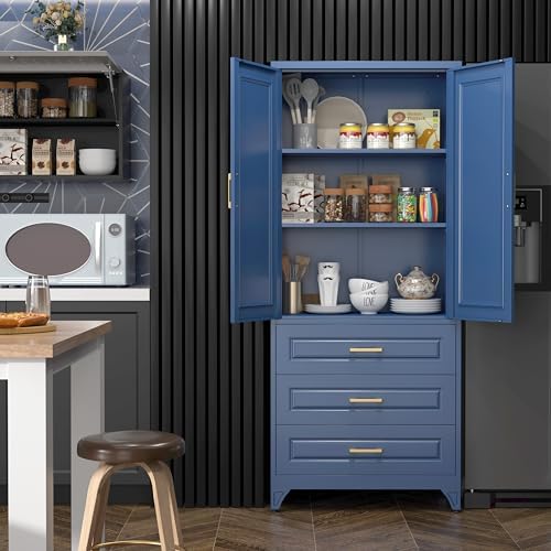 SteeLoong 75" Metal Storage Cabinet with Doors and 2 Adjustable Shelves - Image 2