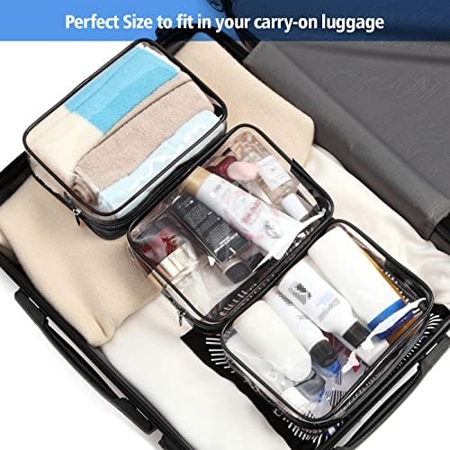PACKISM TSA Approved Toiletry Bag - Clear Makeup Bag, 4 Medium Black - Image 4