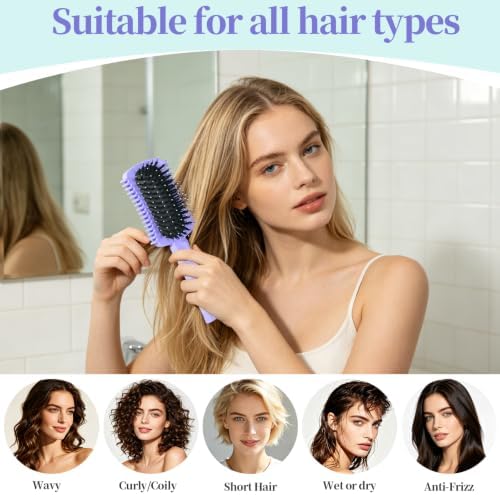 Curl Defining Brush, Volume Curly Hair Brush Products for Effortlessly Detangling Combing and Styling Women's Curls, Waves & Coils, Hair Tools to Reduce Pulling - Image 3