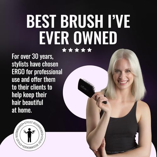 ERGO Super Gentle Large Paddle Brush for Blow Drying - Hair Brushes for Women with Thick or Thin Hair - Dual Hairbrush for Women - Detangler Hair Brush - Gently Detangles Curly or Wet Hair - ERG1000 - Image 5