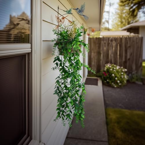 Artificial Hanging Plant 2 Pcs Faux Eucalyptus Vine Ivy Vine Faux Plant Fake Potted Greenery for Wall Living Room Home Shelf Office Bathroom Outdoor Indoor Decor (Type 5) - Image 5