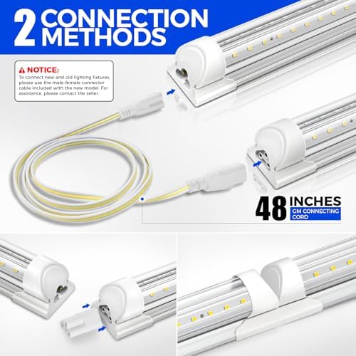 Barrina T8 LED Shop Lights 2FT, 20W 3000LM 6500K, 4 Pack High Output Tube - Image 3