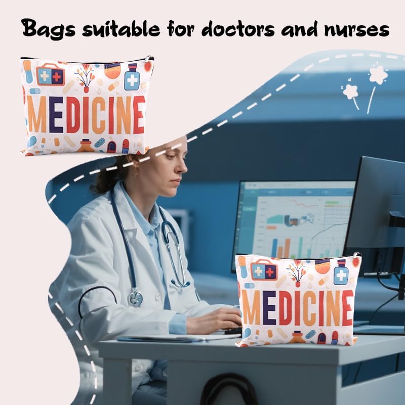 Travel Medicine First Aid Pouch Portable Medication Organizer Pouch Pharmacy Doctor Nurse Gift Bag for Hospital Patient Woman Small Pill Box Travel Case Med Container Pharmacist Accessories for Work - Image 3
