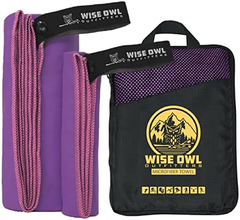 Wise Owl Outfitters Microfiber Camping Towel - Quick Dry Towel for Travel, Backpacking, Hiking, Beach, Gym & Yoga - Compact, Fast Drying & Lightweight by WiseOwlOutfitters