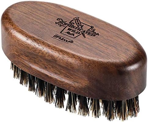 BFWood Small Travel Beard Brush - Natural Boar Bristles with Black Walnut Wood by BFWood