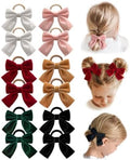 Cherssy Velvet Hair Bow Ties for Girls, 12pcs Toddler Elastic Hair Bands by CherssyBows