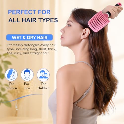 Boar Bristle Hair Brush, Detangler for Women Men, Wet & Dry Hair - Image 4