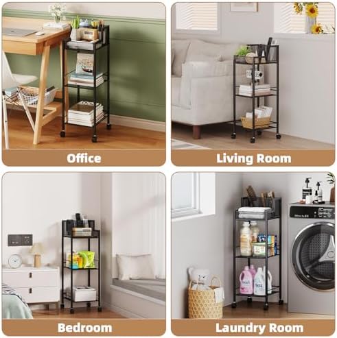 VITVITI Metal Hair Tool Organizer Shelf, Bathroom Storage Shelf Cart, Black - Image 4