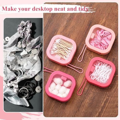 Kathfly 4 Pcs Hair Tie Organizer Travel, Stackable, Pink Range - Image 5