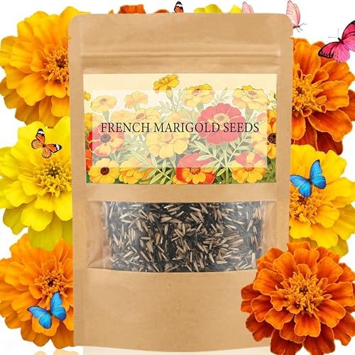 LUOJIBIE French Marigold Seeds for Planting Outdoors, Giant Marigold Flowers Seeds Bulk for 2026, Over 8,500+ Seeds Prolific Blooms, Ideal for Vibrant Pollinator Gardens by LUOJIBIE