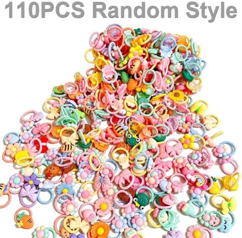 BlueZOO 110Pcs Cute Small Hair Ties Ponytail Holders for Baby Girls Kids - Image 5
