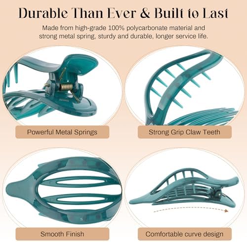 AWAYTR 6Pcs French Flat Hair Clips, Lay Flat Claw Clip for Women - Image 5