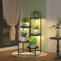 5 Tier Large Plant Stand with Grow Light, 10 Inch Tray, Black by iDavosicly