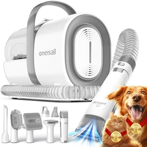 oneisall Dog Grooming Vacuum,7 in 1 Grooming kit Tools with Low Noise by oneisall