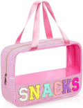 Sanwuta 1 Pcs Clear Seersucker Snacks Bag, Pink by Sanwuta