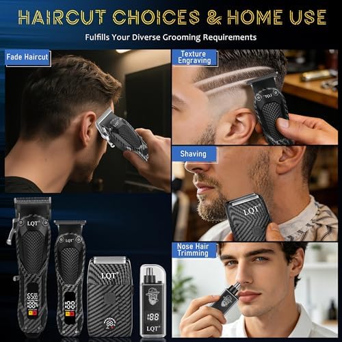 Professional Hair Clippers for Men Rechargeable Cordless Beard Trimmer & Electric Shaver, Hair Cutting Kit with LCD Display Gift for Dad, Husband, Men - Image 2
