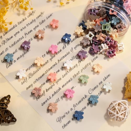 100Pcs Mini Flower Hair Clips, Colorful Hair Accessories (Dark Morandi) - Image 6